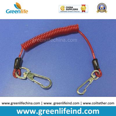 China Protection Wire-Core Spiral Tool Holder Lanyard Safety Line Red String for sale