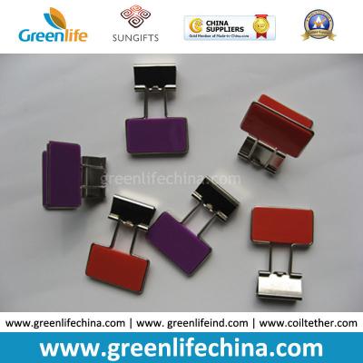 China Colorful Rectangle Plastic Handle Binder Clips Ready for Company Logo for sale