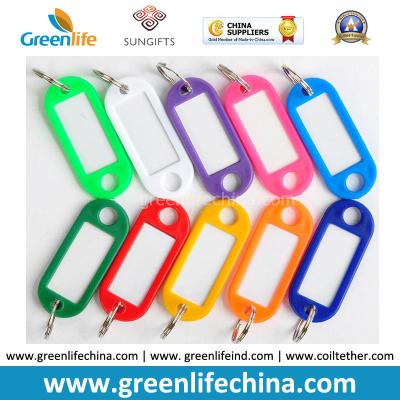 China Plastic Oval Shape Colorful Name Tag w/Small Key Ring Cheap Factory Price for sale