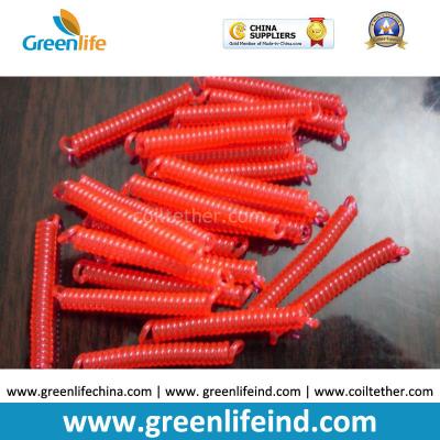 China Plastic Red Spiral Coiled Cables no Hardware 80MM Length for sale