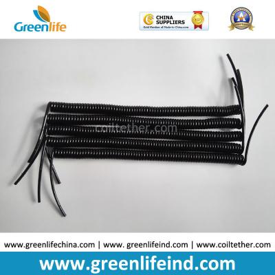 China Stainless Wire-Reinforced Solid Black 18CM Long Coiled Strap Rope Cord Line for sale