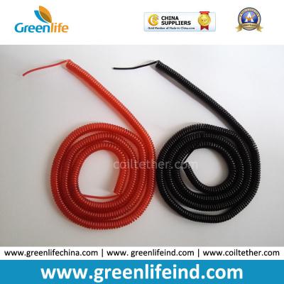 China Transparent Red/Solid Black Retractable 3M Full Stretchy Coiled Ropes for sale