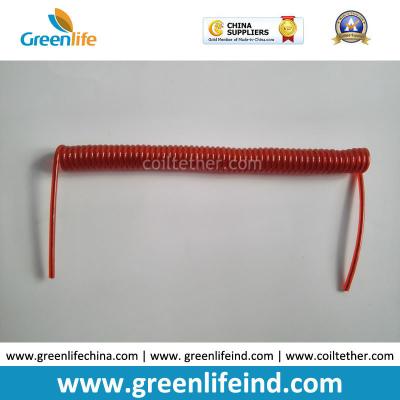 China Tool Coil Lanyard Cable Steel Wire Core Red Color Good Leash Coil Cord for sale