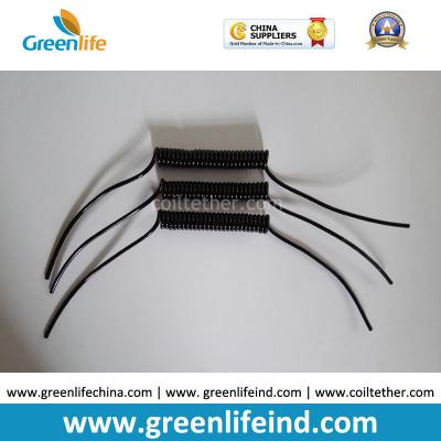 China Semi-finished Black Spring Spiral Coil Cables Custom 40MM Length 50MM Lines on Ends for sale