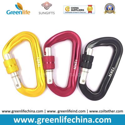 China Space Aluminum Top Quality Black/Red/Yellow Lockable Snap Carabiners for sale