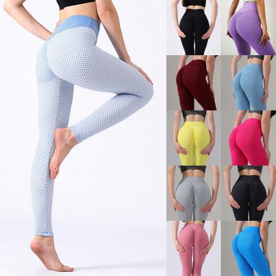 China Breathable yoga clothes Quick-drying yoga pants women's jacquard pants fitness High-waist sports pants for sale