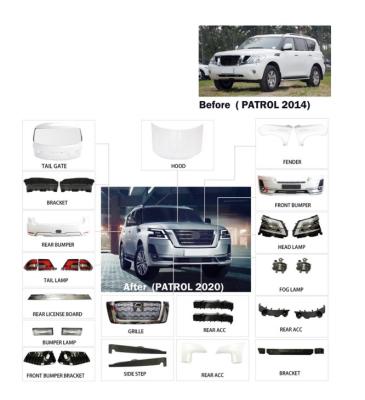 China ABS new arrival pickup suv car faceliftaccessories body kit for 2014 patrol 2020 upgrade for sale