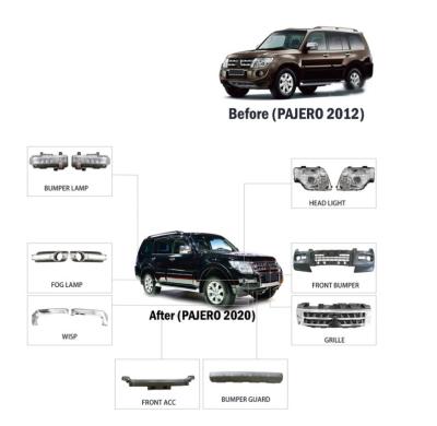 China Factory direct sale collection car accessories plastic body kit for 2012 pajero upgrade 2020 pajero for sale