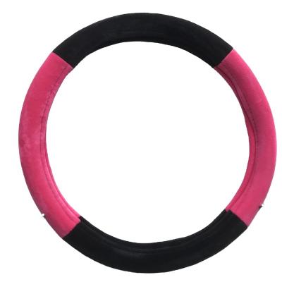 China Warm For Women Or Girl 15 Inch Winter Plush Warm Soft Short Steering Wheel Cover for sale