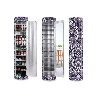 China (Other) Serviceable Effect Adjustable Chinese Stylish Revolving Modern Multi Layer PVC Shoe Cabinet for sale