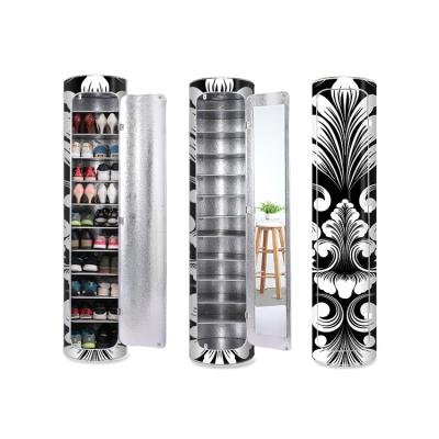 China (Other) Adjustable Organizer Modern Household Space Saving Shoe Storage Cabinet With Mirror for sale