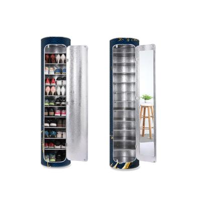 China (Other)Modern Simple Adjustable Customizable Revolving Closet Storage Shoe Cabinet PVC Material for sale