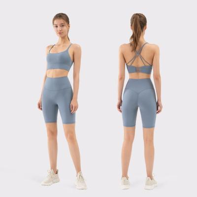 China Breathable Yoga Suit Active Wear Quick Drying Seamless Exercise 2 Pieces Set Women Fitness Suit for sale