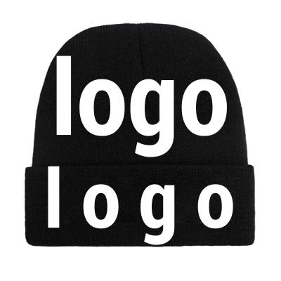 China COMMON Fashionable Custom Embroidery Logo Solid Color Warm Winter Beanie Knit Hat for sale