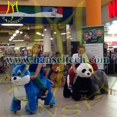 China Hansel High quality hot selling  Plush amusement play equipment plush animal electric scooter for sale