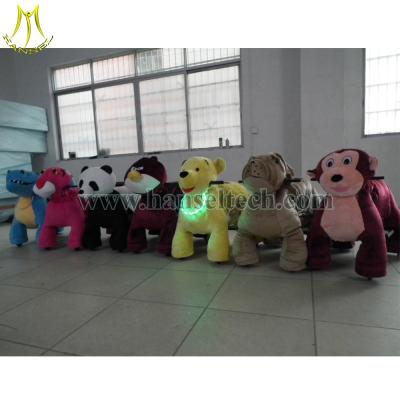 China Hansel Motorized Plush Riding Animals 4 Wheels Bicycle Toy Happy Animals Ride Animal Ride for sale