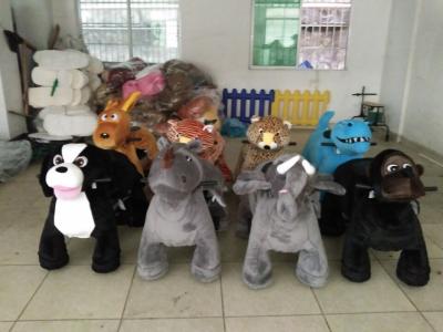 China Hansel Best selling Guangzhou Mechanical Animal Ride Plush Toys On Wheels Stuffed Animal Rides for sale