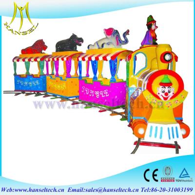 China Hansel hot fiber glass amusement park ride on toy train kids electric train kids ride on train for sale