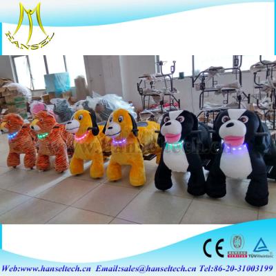 China Hansel amusement park car ride toy rider coin operated stuffed animals that walk motorcycle child electric walking toys for sale