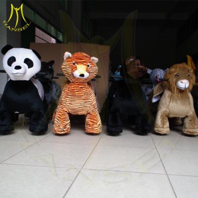 China Hansel amusement rides electric car for children wholesale unstuffed plush animals battery coin operated toy kid ride for sale