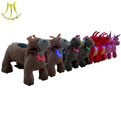 China Hansel  ast profits plush animal unicorn battery ride on unicorn electronic ride on for sale