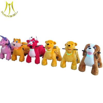 China Hansel  plush rocking horse motorized plush riding animals with music for sale