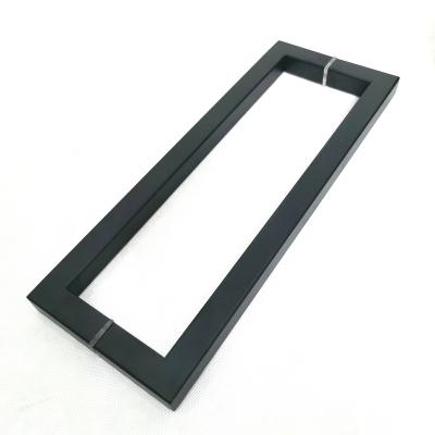 China Door handles 1500 stainless steel door handle black square pipe internal and external door handle as customer's requst for sale