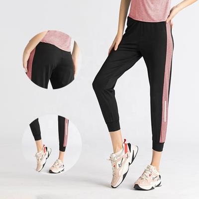 China Wholesale Custom Anti-Wrinkle Women's Yoga Pants With Side Panel Running Leisure Loose Joggers Fashionable Breathable Gaiters for sale