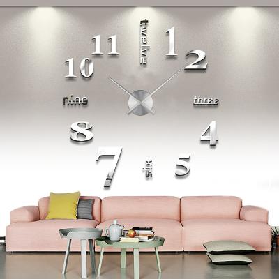 China Large Roman Numeral Acrylic Mirror Wall Clocks 3D Sticker Fashion DIY Quartz Decorative Clocks Watch Decoration Living Room Home Stickers for sale