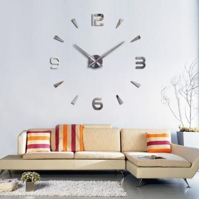 China Large Wall Clock Watch 3D Wall Clocks Decoration 3D Wall Stickers Home Living Room Decorative Sticker Home Accessories for sale