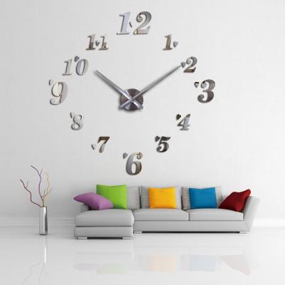 China 3D Wall Clock DIY Mirror Stickers Living Room Decorative Acrylic Quartz Needle Self-adhesive Hanging Sticker Watch for sale