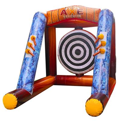 China High Quality Customized 0.55mm PVC Tarpaulin Plato Inflatable Lumberjack Ax Game Throwing Toys For Party for sale