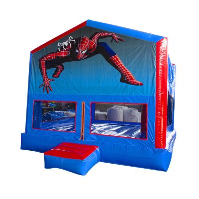 China 0.55mm PVC Tarpaulin Plato Factory Direct Disco Spiderman Bouncy Castle With Pool Bounce House Space Oriented for sale