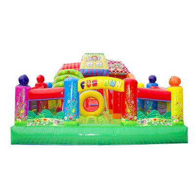 China 0.55mm Plato PVC Tarpaulin Factory Direct Indoor Inflatable Combo White Castle Bounce House for sale