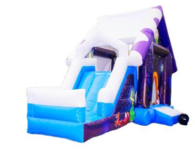 China 0.55mm Plato PVC Tarpaulin And Slides Water China Factory Commercial Custom Christmas Bounce House for sale