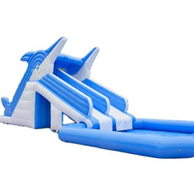 China 0.55mm Plato PVC Tarpaulin Qiqi 2022 High Quality 10ft Inflatable Water Slide For Kids for sale