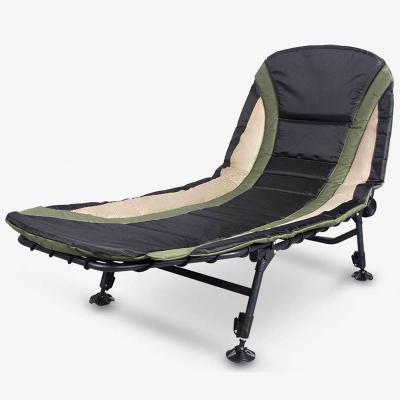 China 600D luxury high quality PVC Oxford carp fishing foldable bedchair with aluminum pole for fishing and camping for sale