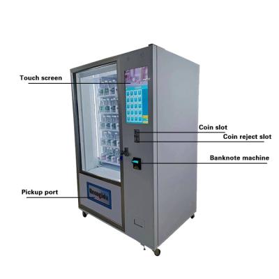 China Ice Vending Dispenser Vending machine with lifting table fresh food glass bottle beverage vending machine for sale