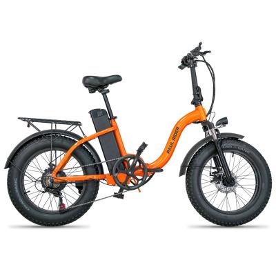 China Aluminum alloy 48V 500W lithium battery portable e-bike 20 inch big snow tire off-road folding electric bicycle for sale