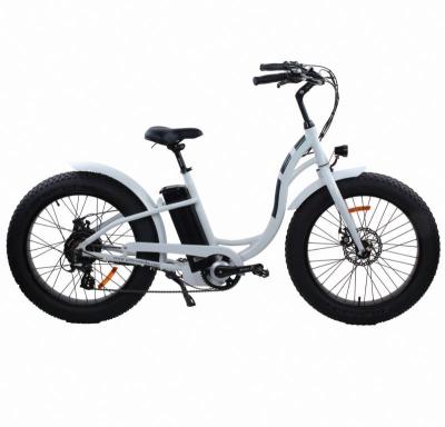 China High quality aluminum alloy fat tire bike tektro disc brake lady e bike electric step through fat tire bike for sale