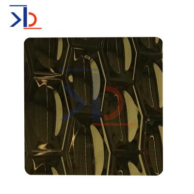 China Decorative Mirror Ti-gold Stainless Steel Sheet Wall Cladding Gold Stamping 3d Stainless Steel Foil for sale