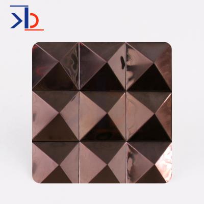 China Decoration diamond stainless steel sheet 201 stainless steel 304 3d stamped wall panel plate for hotel decoration for sale