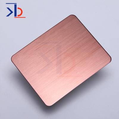 China Luxury Ornamental Stainless Steel Sheet Rose Gold Sheet 2mm Hairline Finishes Color Brushed 201 304 316L Stainless Steel Metal Sheet for sale