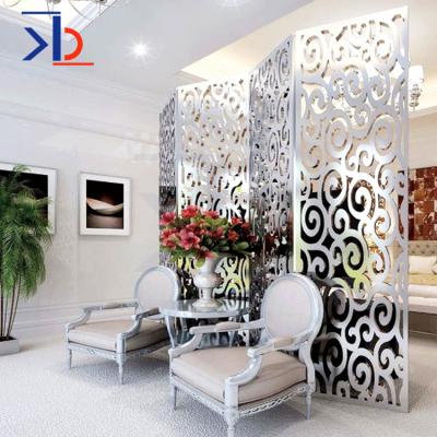 China PVD Plating Fixed Design Room Divider Laser Cut Metal Privacy Screen Canada Decorative Living Room And Dining Room Beautiful Room Dividers for sale