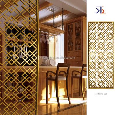 China New Classic/Postmodern Decorative Gold Laser Cut Metal Room Divider 304 Stainless Steel Sheet Screen For Cheap Room Dividers for sale