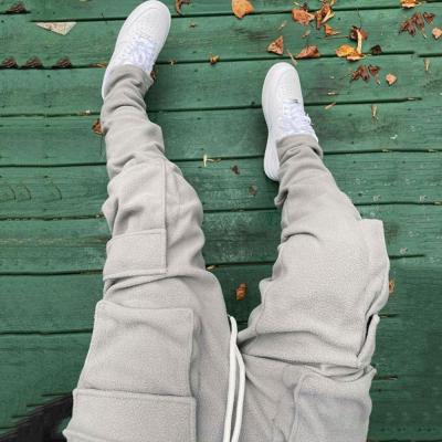 China Plus size 2020 plus size men's pants solid color woolen pants three-dimensional bag stitching thermal pants for sale