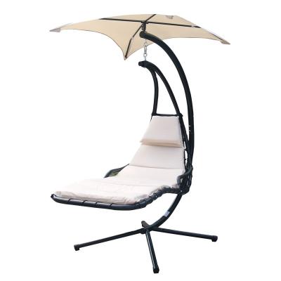 China Contemporary Hanging Curved Living Room Chaise Chair, Swing Chaise Chair, Floating Bed Hammock Furniture With Pillows for sale