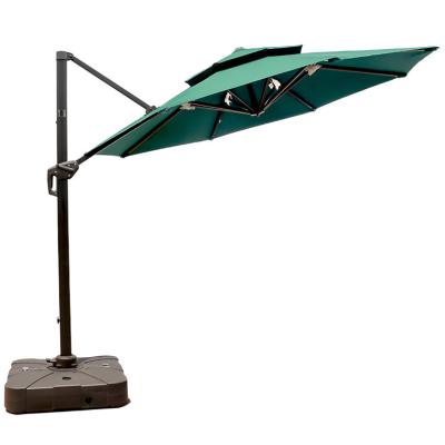 China Large Patio 3x3 Modern Cantilever Umbrella Parasol Outdoor Furniture Parasol With 360 Degree Rotating Device With Cross Base for sale