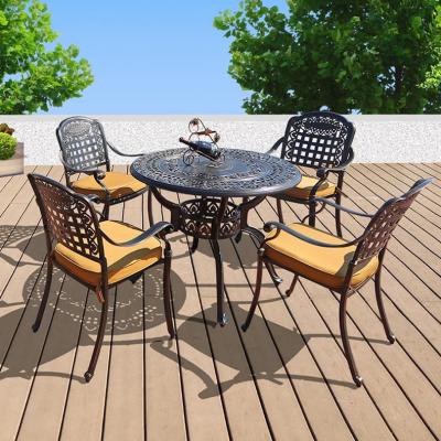 China Patio\garden\outdoor popular European style aluminum outdoor garden\home sets patio table and chairs with umbrella for sale