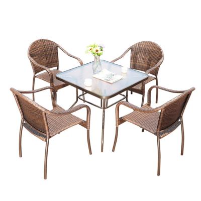 China Leisure Style Customization Garden Furniture Patio Rattan Sets Modern Outdoor Table And Chair for sale